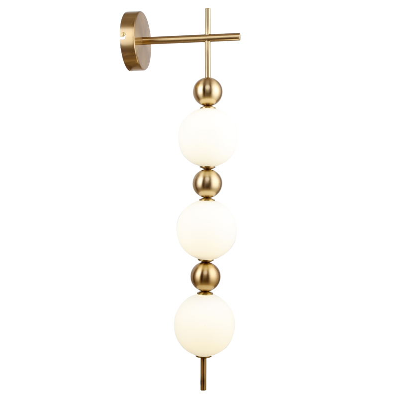 Бра PEARLS SUSPENSION 3 Лампы Белый Латунь Бра PEARLS SUSPENSION 3 Лампы Белый Латунь в Челябинске | Loft Concept