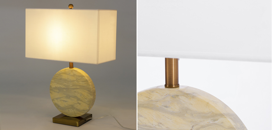 Настольная лампа Lua Grande Table Lamp beige marble Настольная лампа Lua Grande Table Lamp beige marble - Loft-Concept в Челябинске