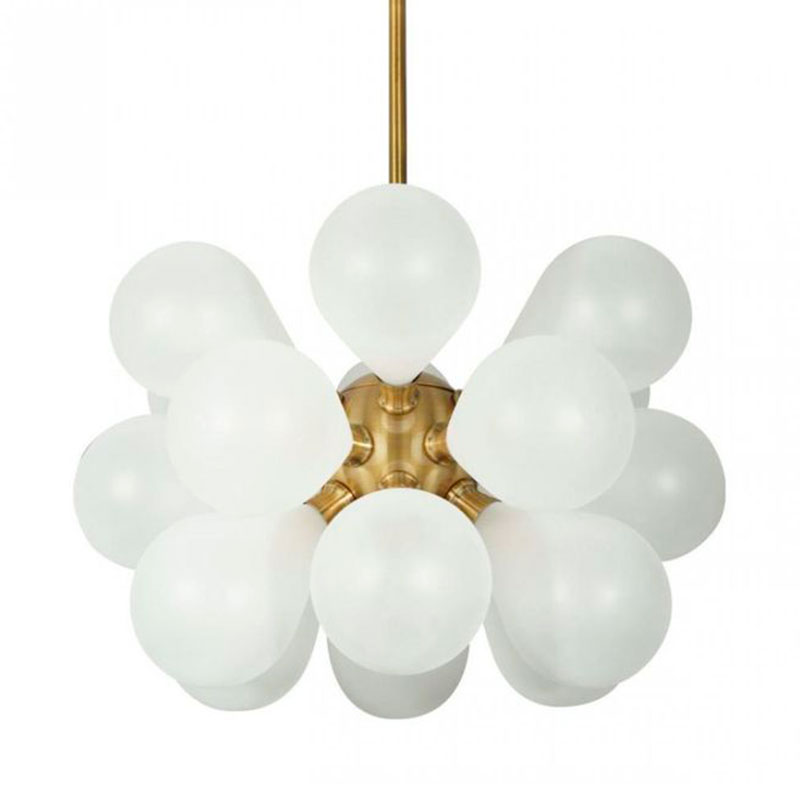 Люстра Simonet Chandelier White 55 см Белый Золотой Люстра Simonet Chandelier White 55 см Белый Золотой в Челябинске | Loft Concept