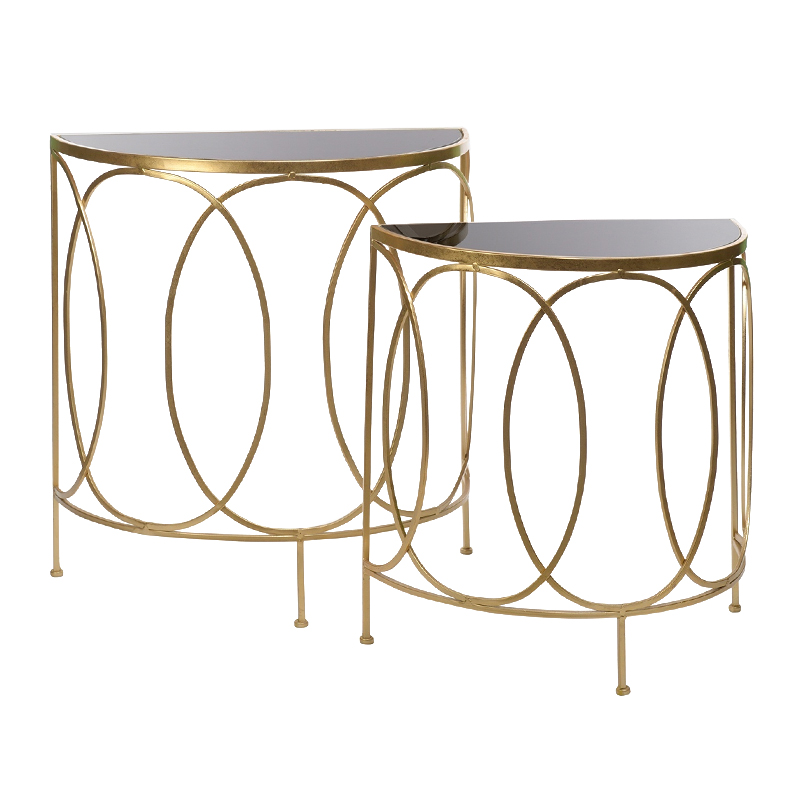 Консоль полукруглая Frame Metallic Gold Золотой Желтый в Челябинске | Loft Concept 