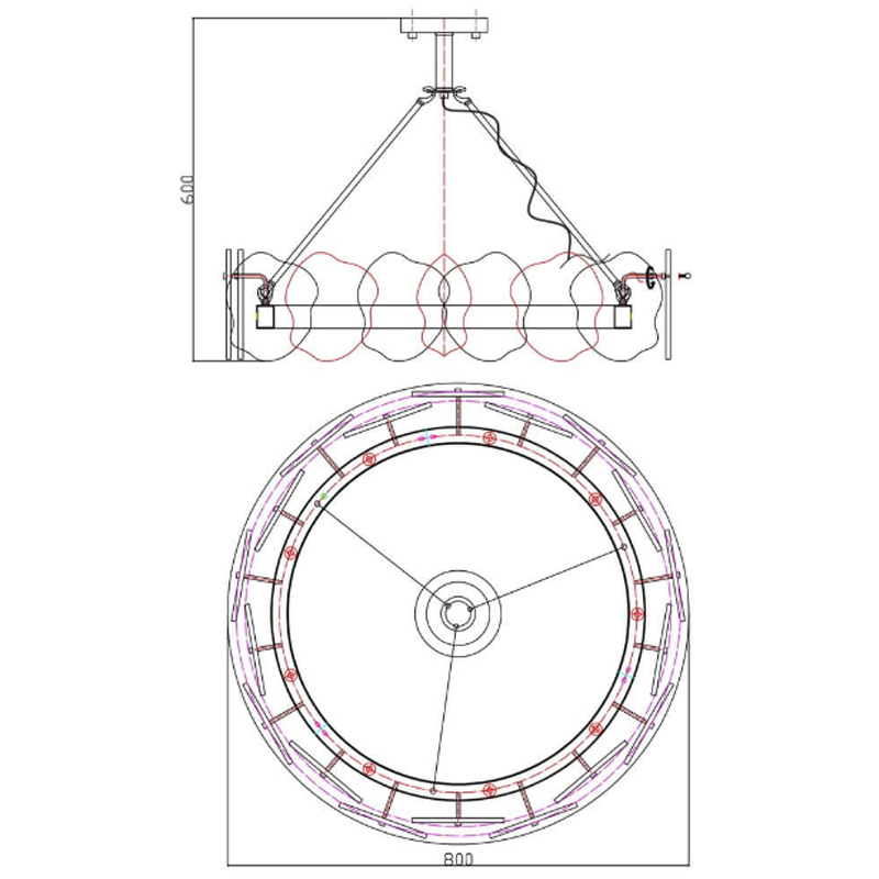 Люстра Мрамор Lucretia Marble Round Chandelier 80 см в Челябинске