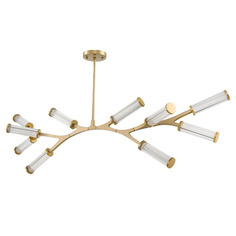 Люстра Cylinder Branches Chandelier Gold 10 Золотой Прозрачный Люстра Cylinder Branches Chandelier Gold 10 Золотой Прозрачный в Челябинске | Loft Concept