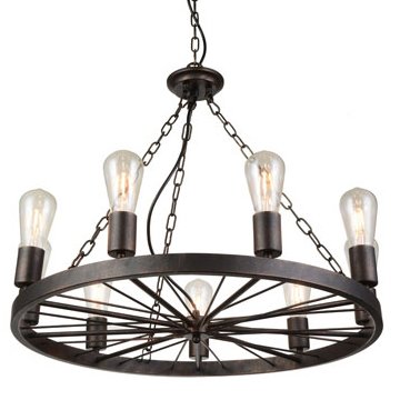 Подвесной светильник Loft Wheel Pendant 9 Коричневый винтаж Подвесной светильник Loft Wheel Pendant 9 Коричневый винтаж в Челябинске | Loft Concept