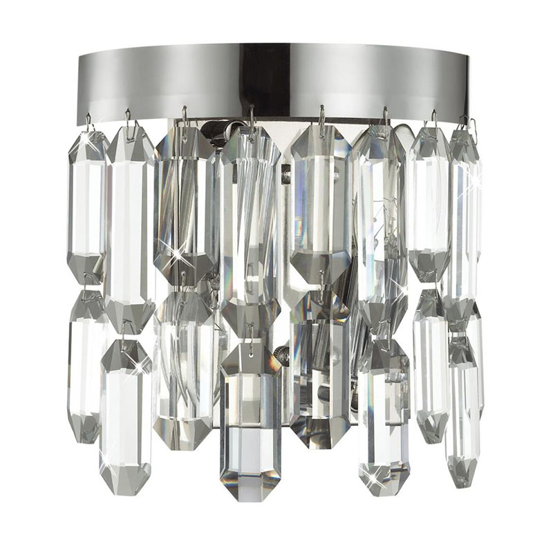 Бра Crystal Polyhedrons Wall Lamp Chrome Хром Прозрачное Стекло в Челябинске | Loft Concept 