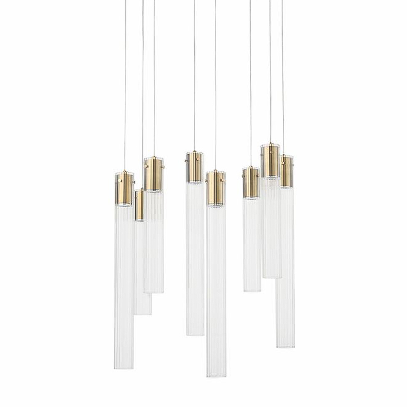 Люстра Jenae Glass Tubes Chandelier 8 Прозрачное Стекло Латунь Люстра Jenae Glass Tubes Chandelier 8 Прозрачное Стекло Латунь в Челябинске | Loft Concept