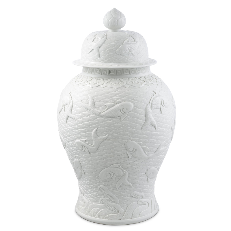 Ваза с крышкой Eichholtz Jar Voltaire Белый Ваза с крышкой Eichholtz Jar Voltaire Белый в Челябинске | Loft Concept