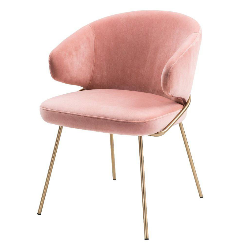 Стул Eichholtz Dining Chair Kinley nude Розовый пастельный Латунь Стул Eichholtz Dining Chair Kinley nude Розовый пастельный Латунь в Челябинске | Loft Concept