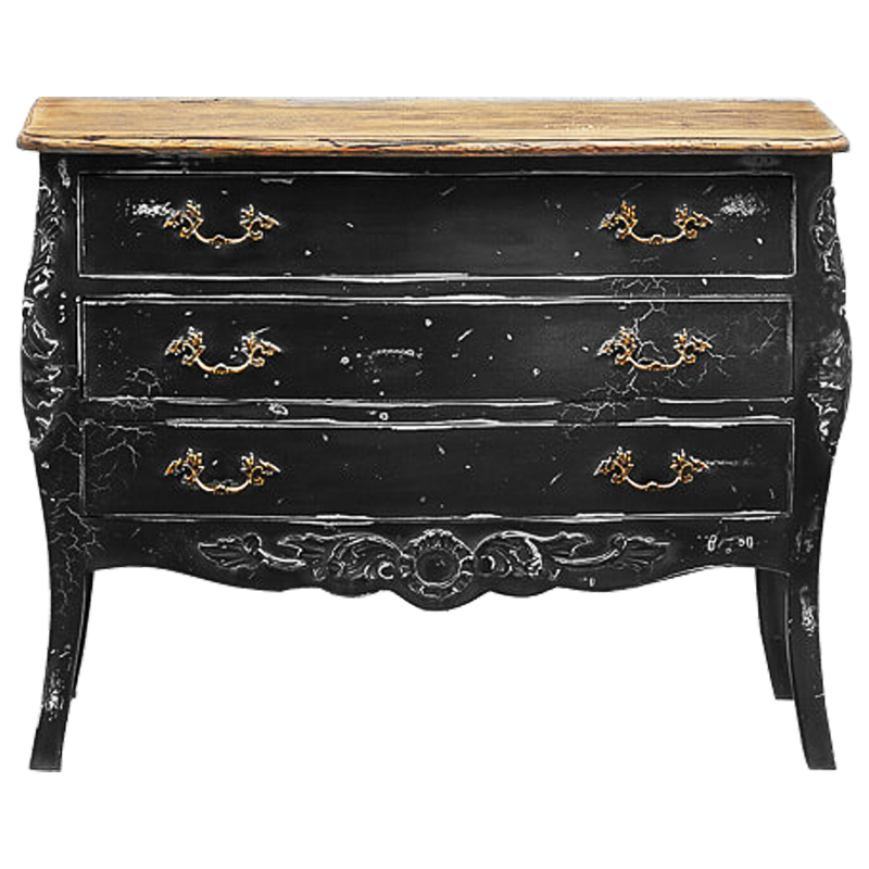 Комод в стиле прованс Carved Black Vintage Commode Черный Коричневый Винтажный черный Комод в стиле прованс Carved Black Vintage Commode Черный Коричневый Винтажный черный в Челябинске | Loft Concept