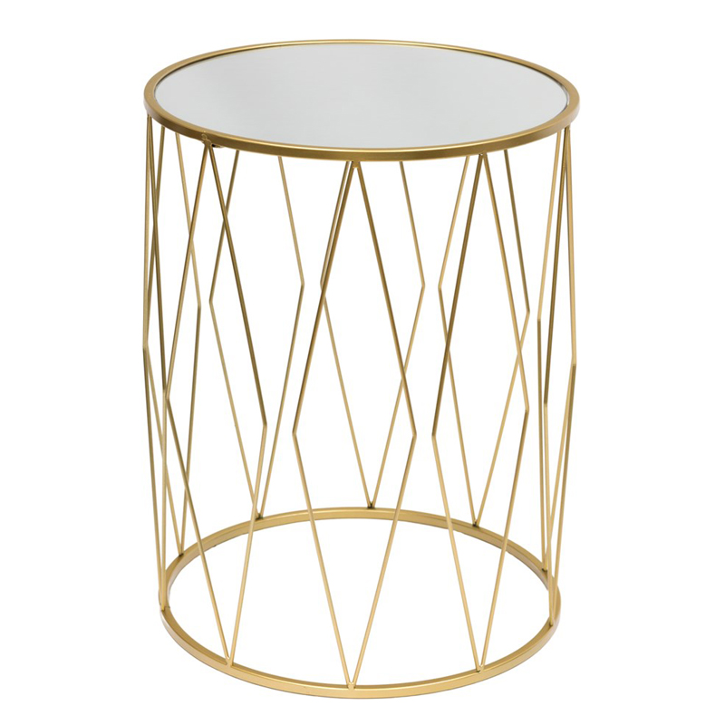 Приставной стол Geometric Interior Table белое стекло Золотой Белый Приставной стол Geometric Interior Table белое стекло Золотой Белый в Челябинске | Loft Concept