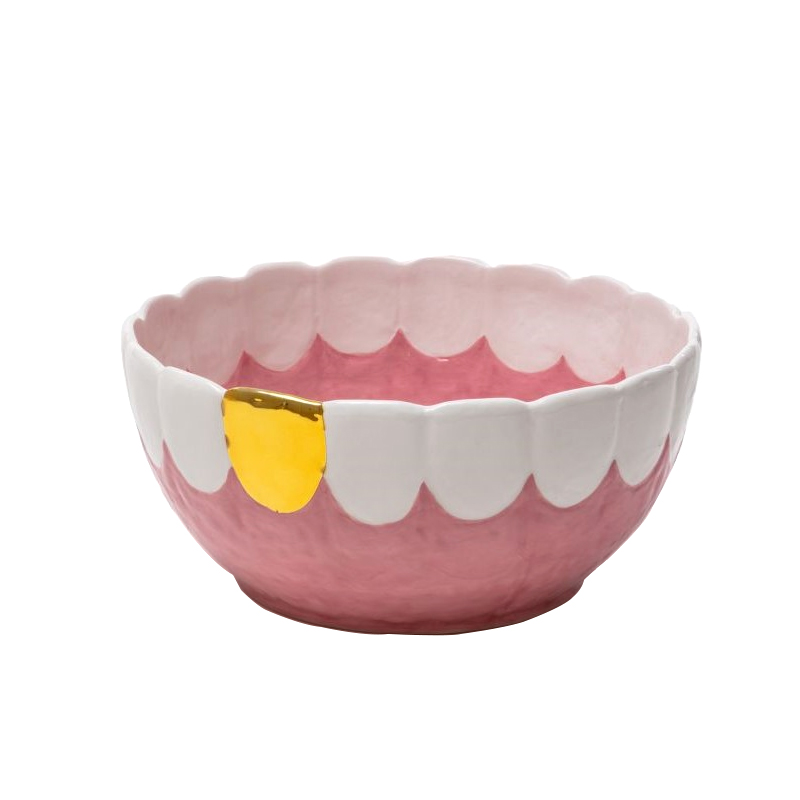 Блюдо Seletti Toothy Frootie Золотой Розовый Белый Блюдо Seletti Toothy Frootie Золотой Розовый Белый в Челябинске | Loft Concept