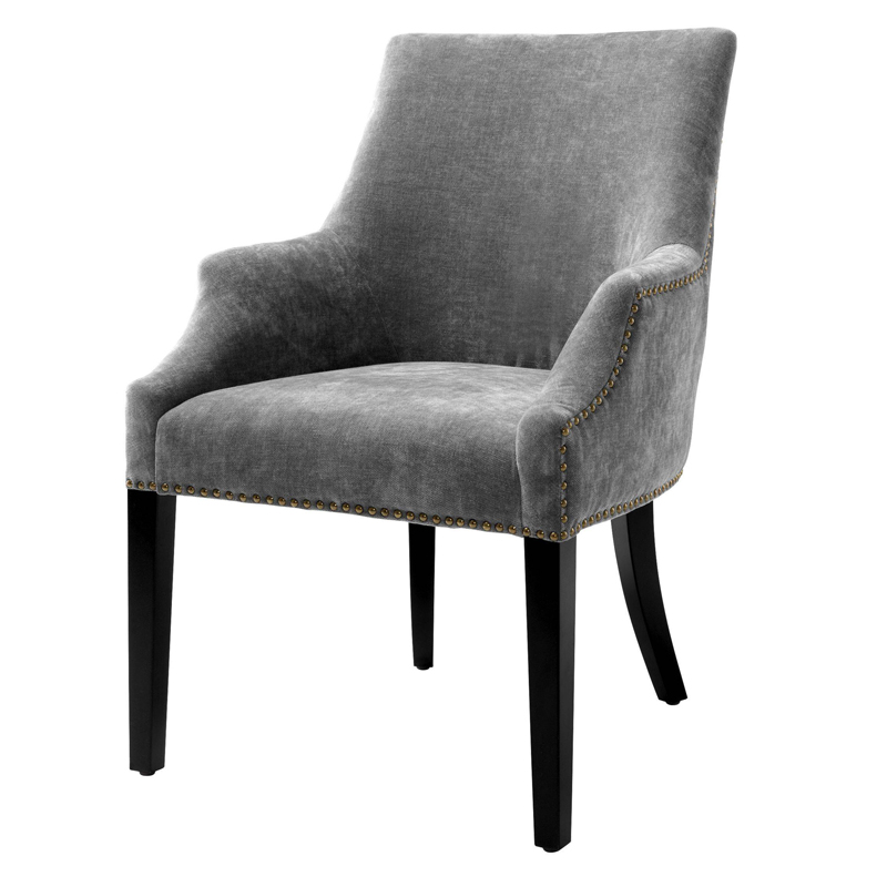 Стул Eichholtz Dining Chair Legacy grey Серый Черный Латунь Античная полированная Стул Eichholtz Dining Chair Legacy grey Серый Черный Латунь Античная полированная в Челябинске | Loft Concept