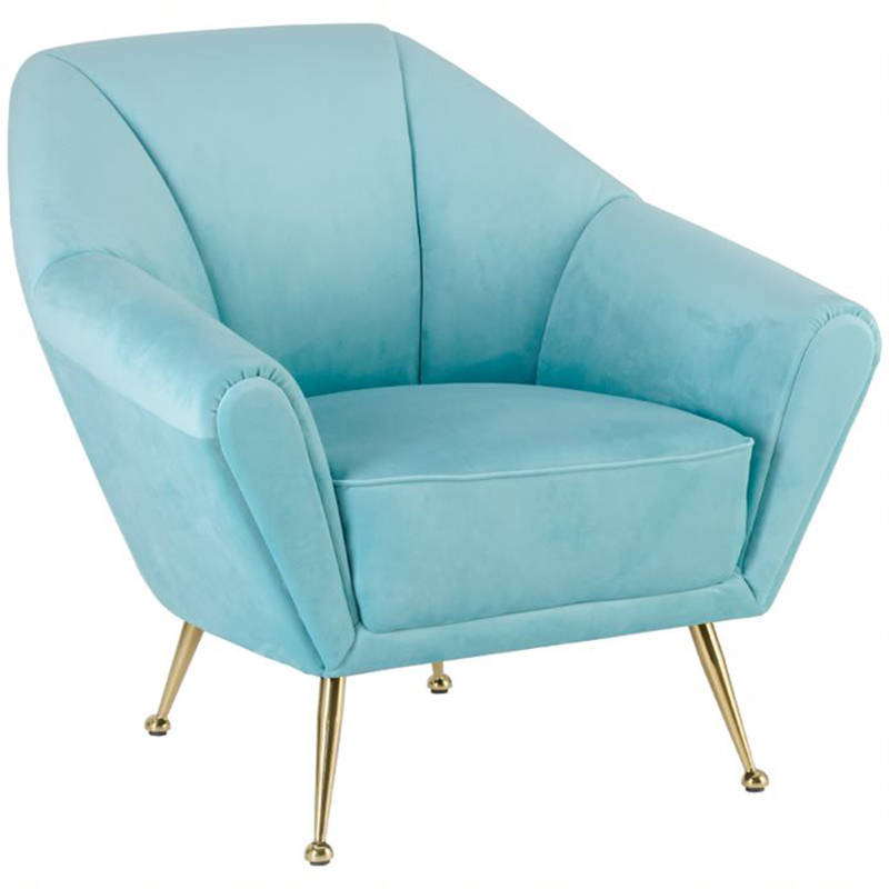 Кресло Brunner Chair light blue Голубой Золотой Кресло Brunner Chair light blue Голубой Золотой в Челябинске | Loft Concept