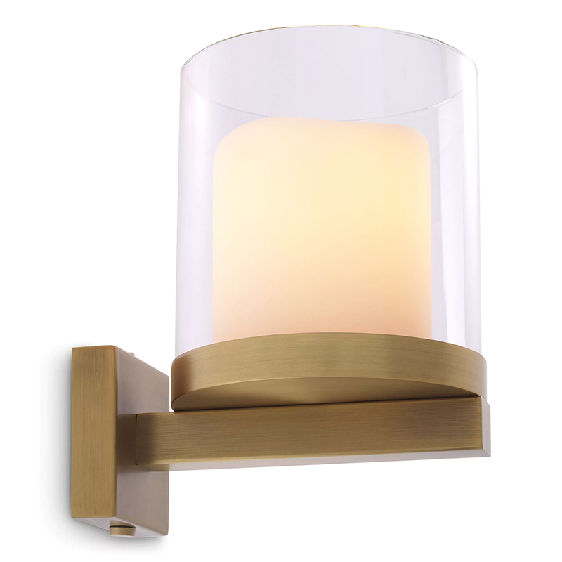 Бра Eichholtz Wall Lamp Donovan Brass Белый Латунь Прозрачное Стекло Бра Eichholtz Wall Lamp Donovan Brass Белый Латунь Прозрачное Стекло в Челябинске | Loft Concept