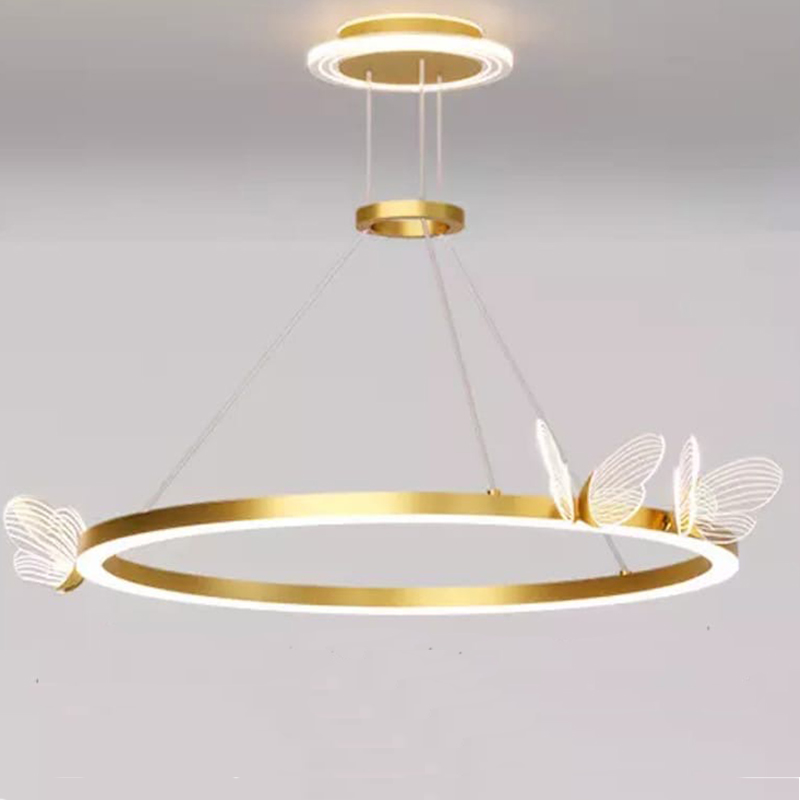 Подвесной светильник с бабочками Butterfly Ring F Прозрачный Латунь Подвесной светильник с бабочками Butterfly Ring F Прозрачный Латунь в Челябинске | Loft Concept