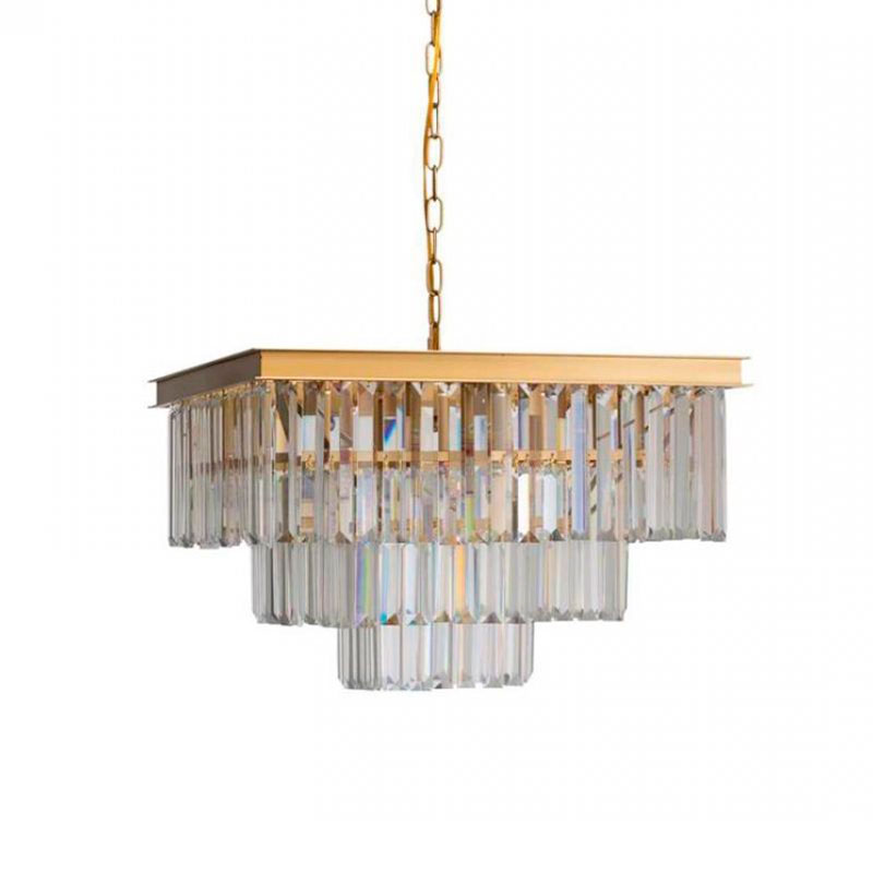 Квадратная Люстра RH 1920s Odeon GOLD iron Three Layers Прозрачное Стекло 50х50 Золотой Прозрачное Стекло Квадратная Люстра RH 1920s Odeon GOLD iron Three Layers Прозрачное Стекло 50х50 Золотой Прозрачное Стекло в Челябинске | Loft Concept