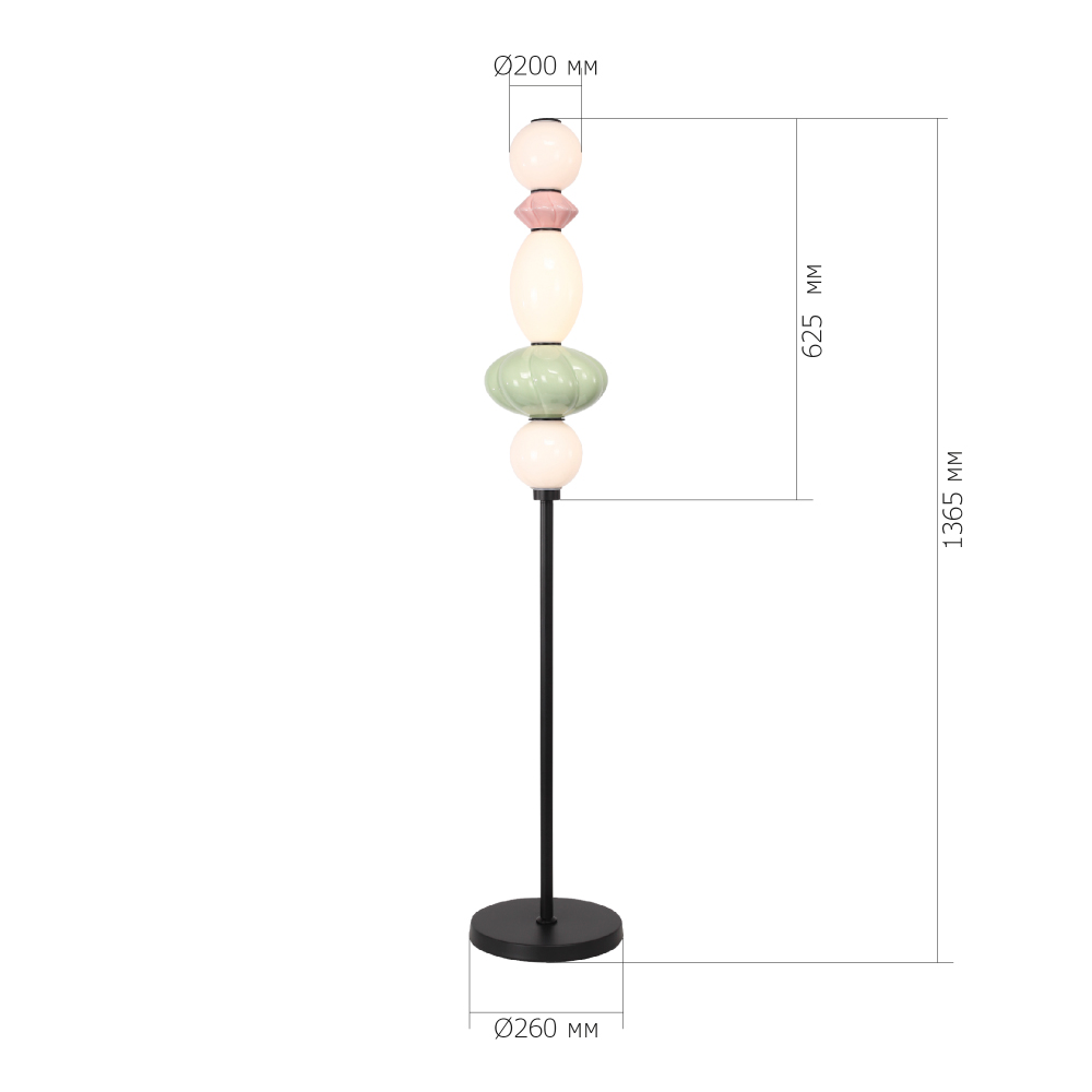 Торшер с фигурными керамическими элементами Fragrant Light в Челябинске