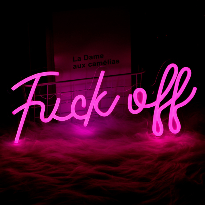 Неоновая настенная лампа Fuck Off Neon Wall Lamp Розовый Розовый Прозрачный Неоновая настенная лампа Fuck Off Neon Wall Lamp Розовый Розовый Прозрачный в Челябинске | Loft Concept