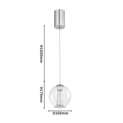 Подвесной светильник с плафоном в форме шара Inner Gleam Orb silver Подвесной светильник с плафоном в форме шара Inner Gleam Orb silver в Челябинске