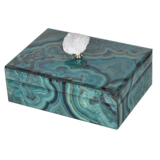 Шкатулка Malachite Pattern горный хрусталь L Малахит (зеленый) Шкатулка Malachite Pattern горный хрусталь L Малахит (зеленый) в Челябинске | Loft Concept