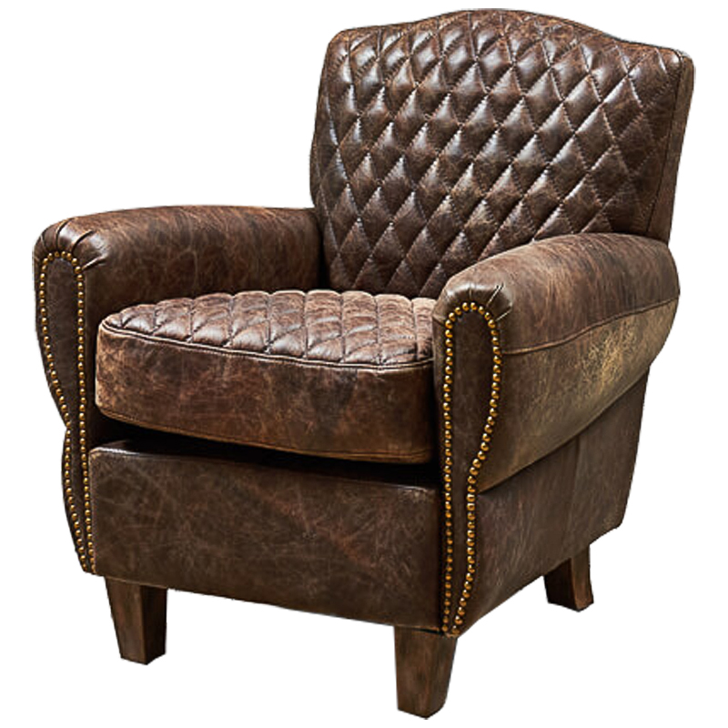 Кресло Jody Armchair Brown Leather Коричневый винтаж Коричневый Кресло Jody Armchair Brown Leather Коричневый винтаж Коричневый в Челябинске | Loft Concept