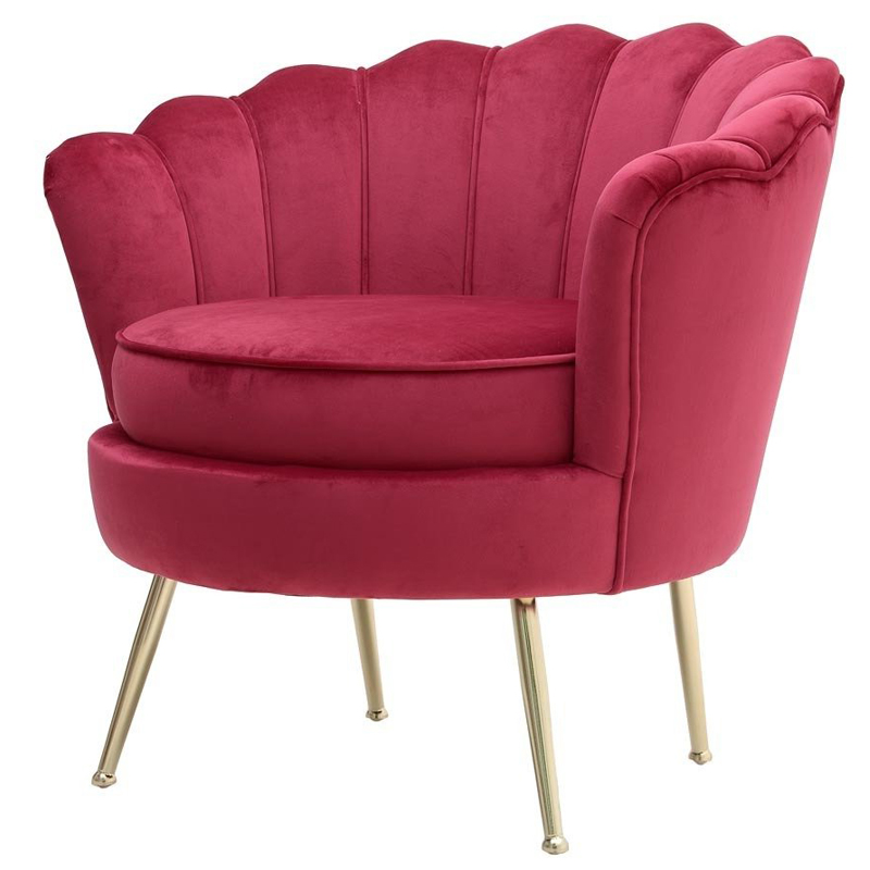 Кресло Gracia Fan Crimson Малиновый (Crimson) Золотой в Челябинске | Loft Concept 