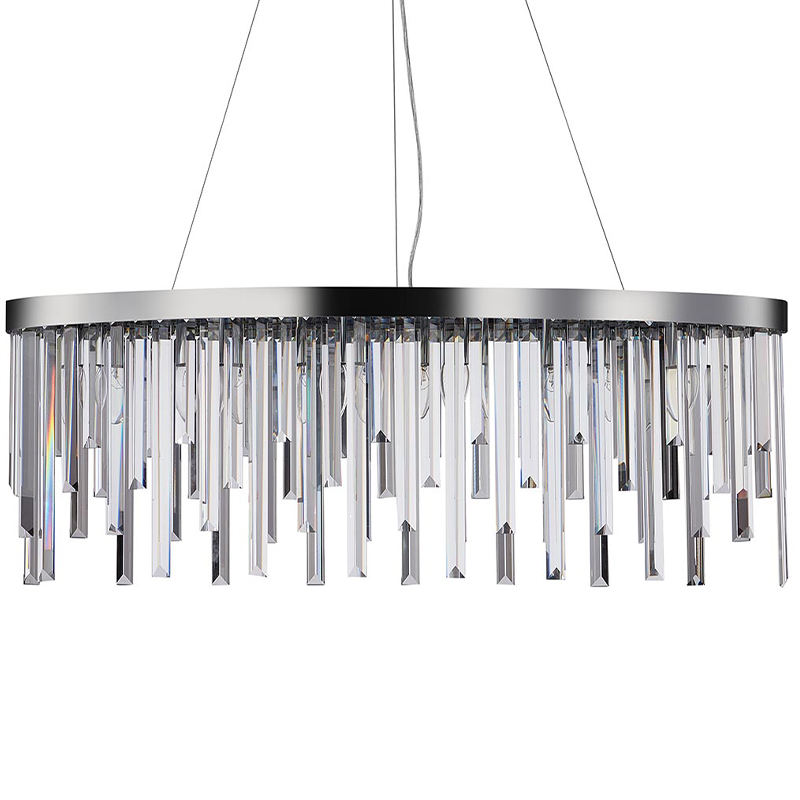 Люстра Bennett Oval Chandelier chrome 90 Хром Прозрачный Люстра Bennett Oval Chandelier chrome 90 Хром Прозрачный в Челябинске | Loft Concept