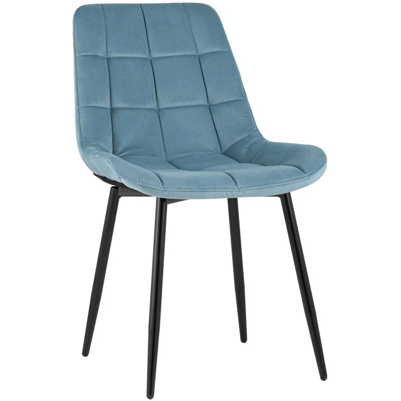 Стул NANCY Chair Голубой Велюр Голубой пастельный Черный Стул NANCY Chair Голубой Велюр Голубой пастельный Черный в Челябинске | Loft Concept