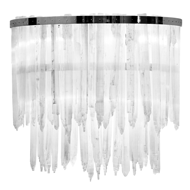 Бра LAMP APPLIQUE SELENITE Никель Прозрачный белый Бра LAMP APPLIQUE SELENITE Никель Прозрачный белый в Челябинске | Loft Concept