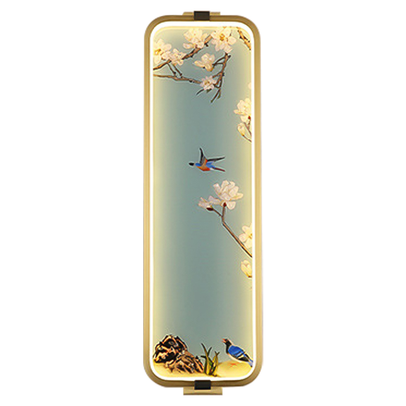 Бра Birds Oriental Scenes Wall Lamp Золотой Голубой Мульти Бра Birds Oriental Scenes Wall Lamp Золотой Голубой Мульти в Челябинске | Loft Concept