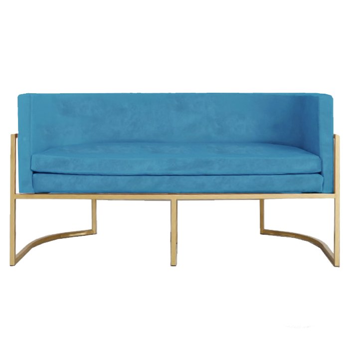 Диван Sofa Wexler Barrelback Голубой Золотой Диван Sofa Wexler Barrelback Голубой Золотой в Челябинске | Loft Concept