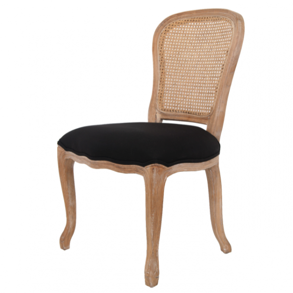 Стул French chairs Provence Neman Black Rattan Chair Черный Бежевый в Челябинске | Loft Concept 