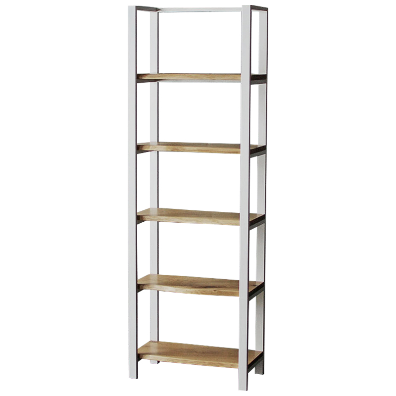 Стеллаж Holt White Industrial Metal Rust Rack Белый Древесина Стеллаж Holt White Industrial Metal Rust Rack Белый Древесина в Челябинске | Loft Concept