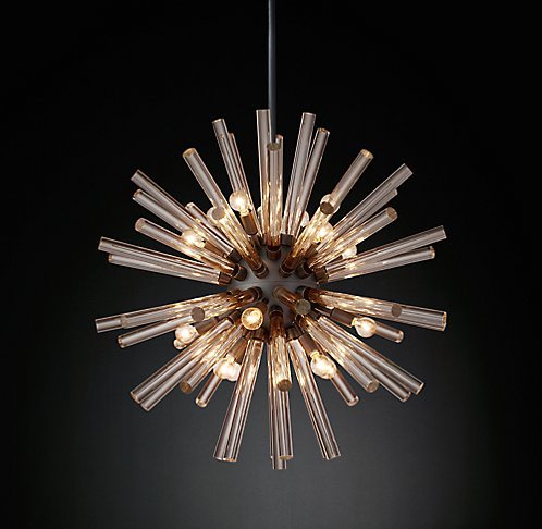 Светильник Crystal Starburst Chandelier Round Черный Светильник Crystal Starburst Chandelier Round Черный в Челябинске | Loft Concept