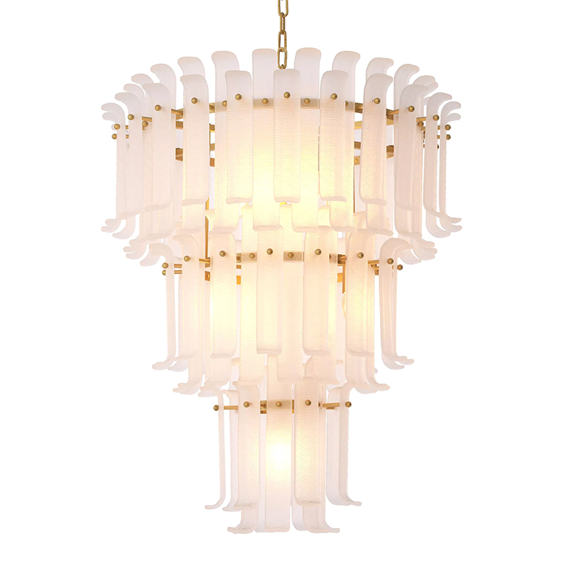 Люстра Philipp Plein Chandelier Rodeo Drive L Белая Белое матовое стекло Латунь Люстра Philipp Plein Chandelier Rodeo Drive L Белая Белое матовое стекло Латунь в Челябинске | Loft Concept
