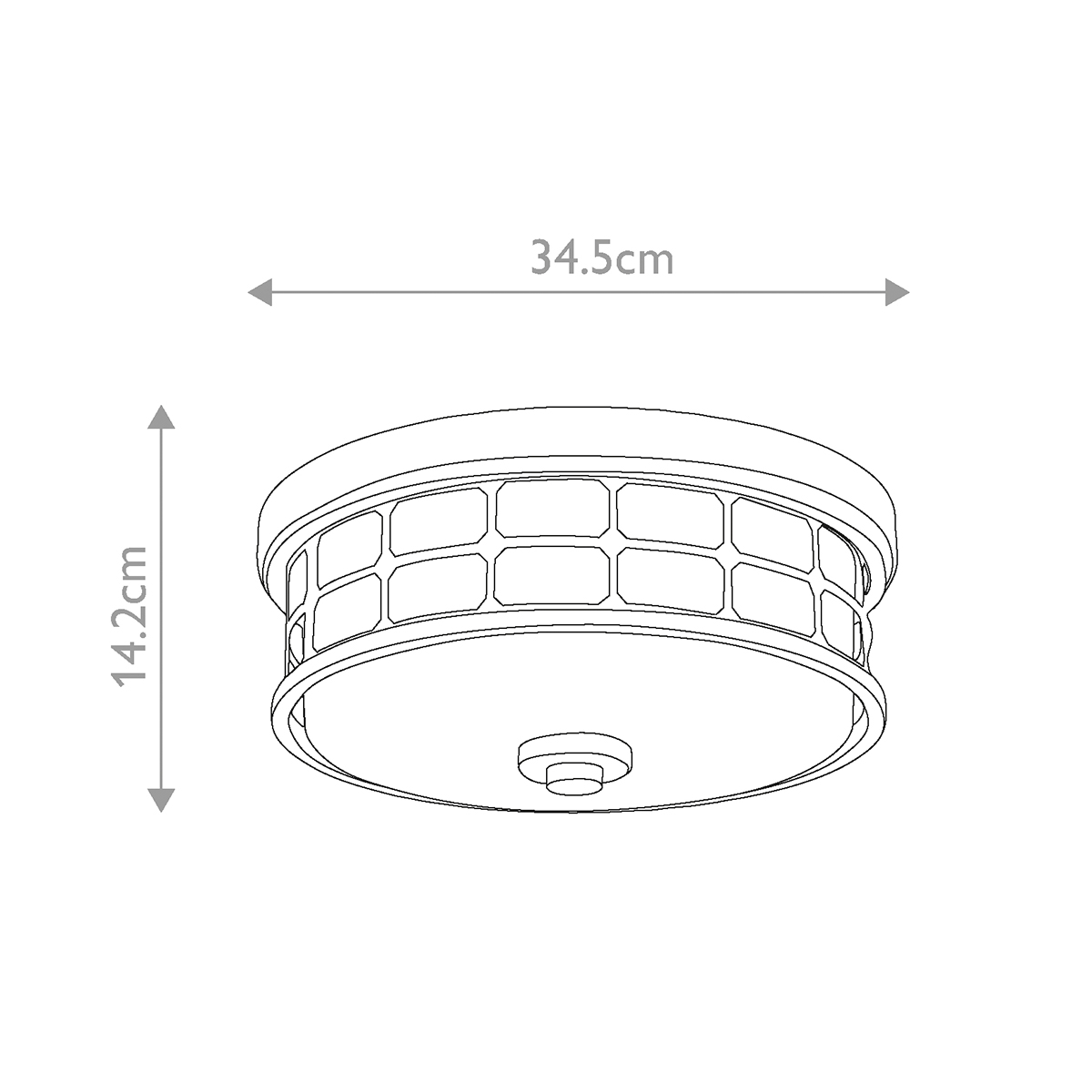 Потолочный светильник для ванных комнат цвета латунь в виде металлической клетки с геометрическими узорами Quoizel в Челябинске