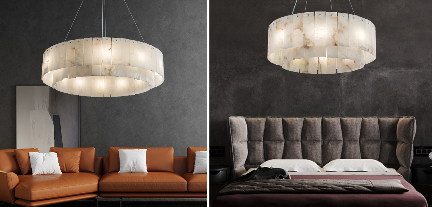 Люстра Арт-Деко натуральный мрамор Art-Deco Chandelier Marble - фото №1