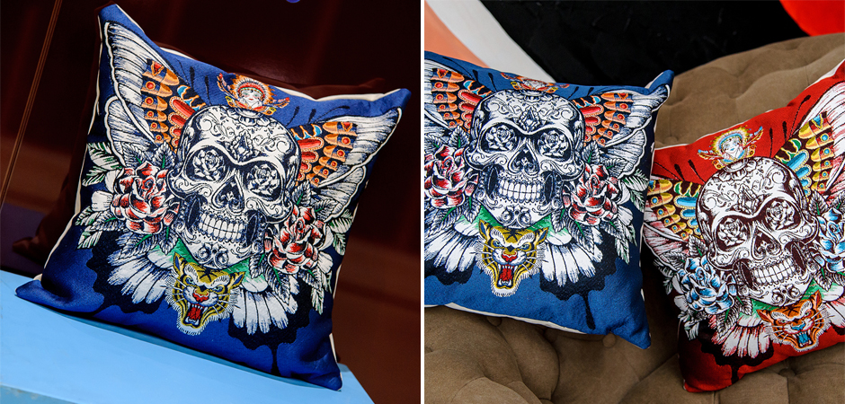 Декоративная подушка Ghost Rider Blue Декоративная подушка Ghost Rider Blue - Loft-Concept в Челябинске