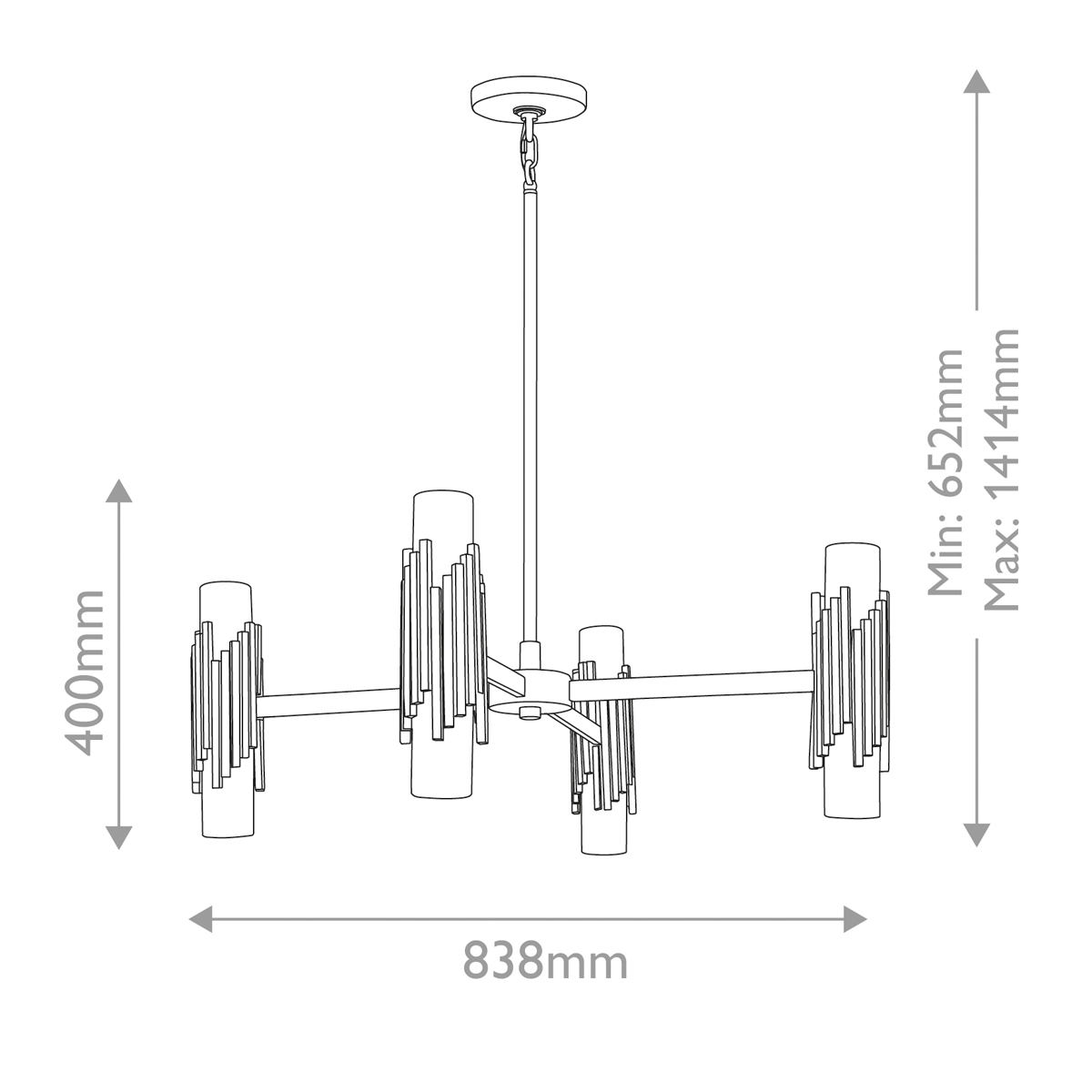 Люстра цвета латунь с 4-мя матовыми цилиндрическими плафонами Elstead Lighting в Челябинске