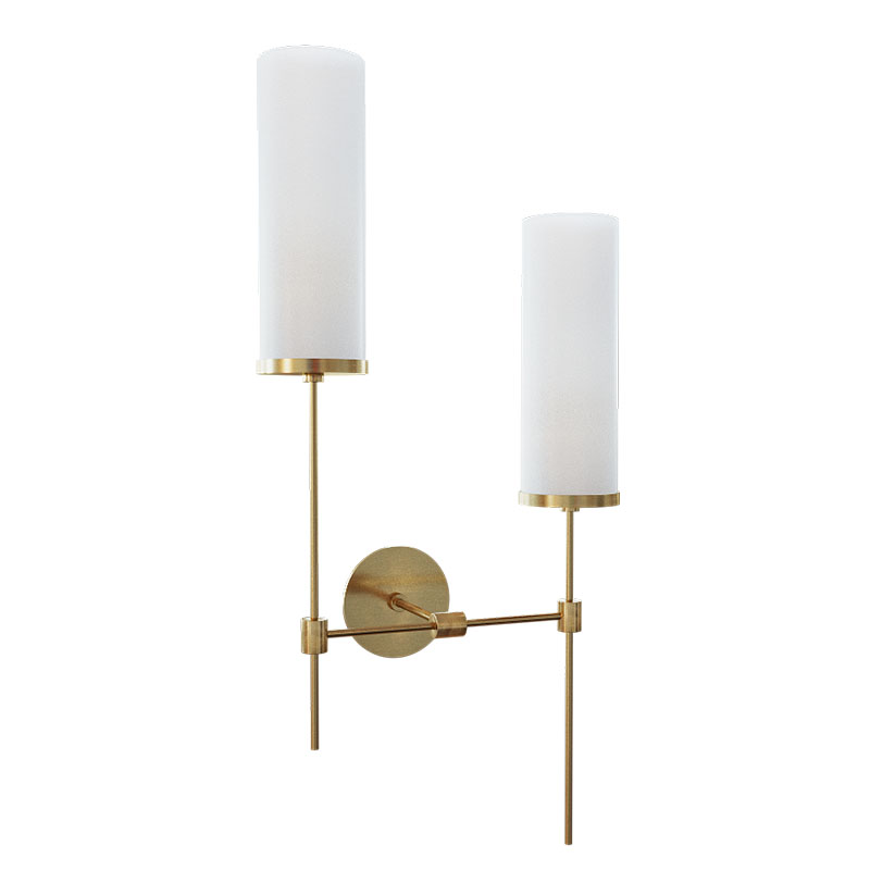 Бра Дизайнерское Candle Holder 2 лампы Латунь Белый Бра Дизайнерское Candle Holder 2 лампы Латунь Белый в Челябинске | Loft Concept