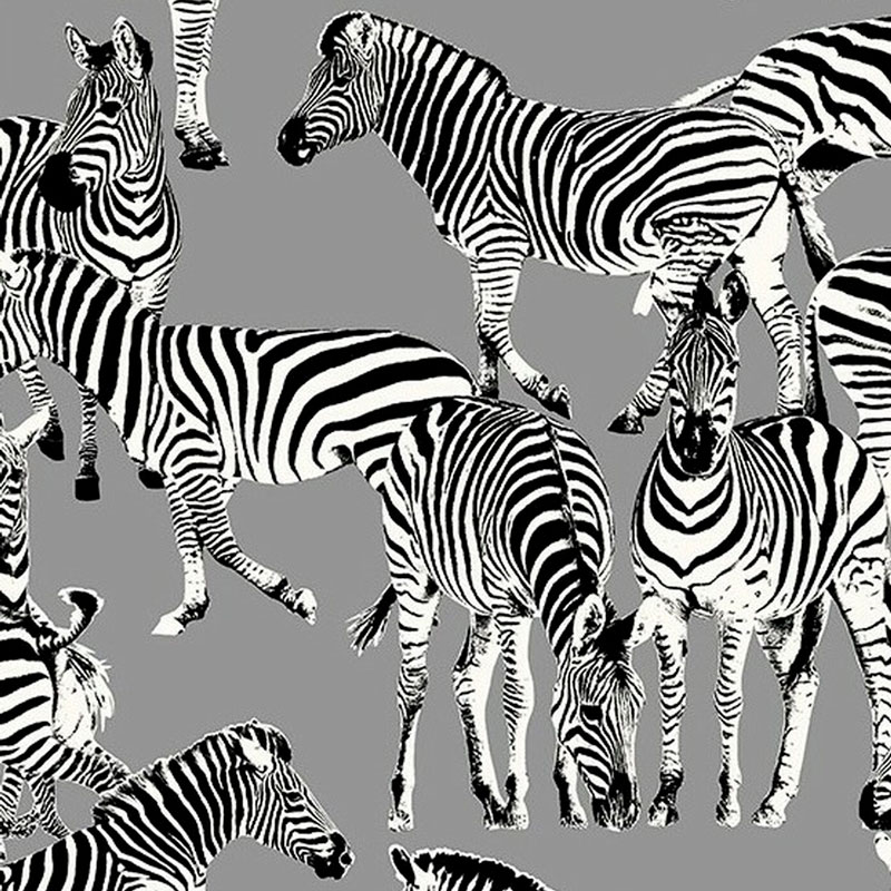 Обои ручная роспись Zebras Mid Grey  в Челябинске | Loft Concept 