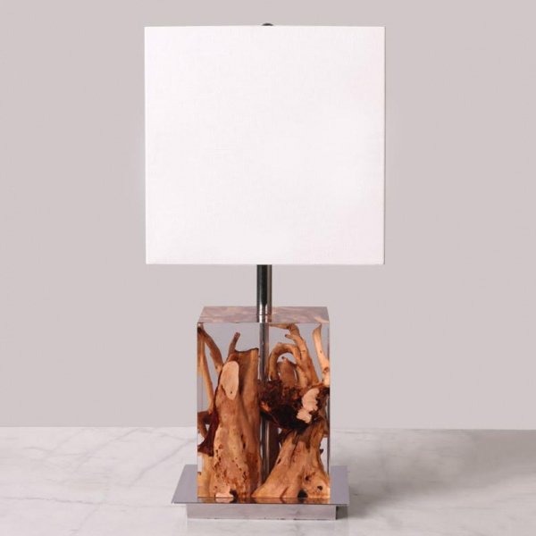 Настольная лампа Kisimi Table Lamp Белый Коричневый Настольная лампа Kisimi Table Lamp Белый Коричневый в Челябинске | Loft Concept