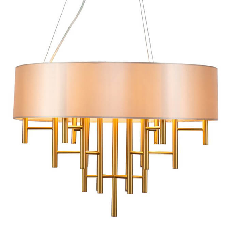 Люстра Oswell Lampshade Chandelier Латунь Бежевый Люстра Oswell Lampshade Chandelier Латунь Бежевый в Челябинске | Loft Concept