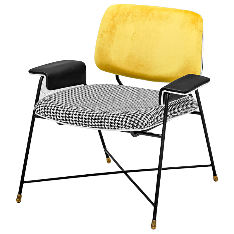 Кресло Bagot Chair Yellow Черно-белый Желтый Кресло Bagot Chair Yellow Черно-белый Желтый в Челябинске | Loft Concept
