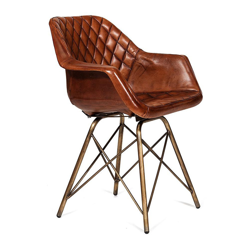 Кресло Leather Industrial armchair Винтажная Медь Коньяк Кресло Leather Industrial armchair Винтажная Медь Коньяк в Челябинске | Loft Concept