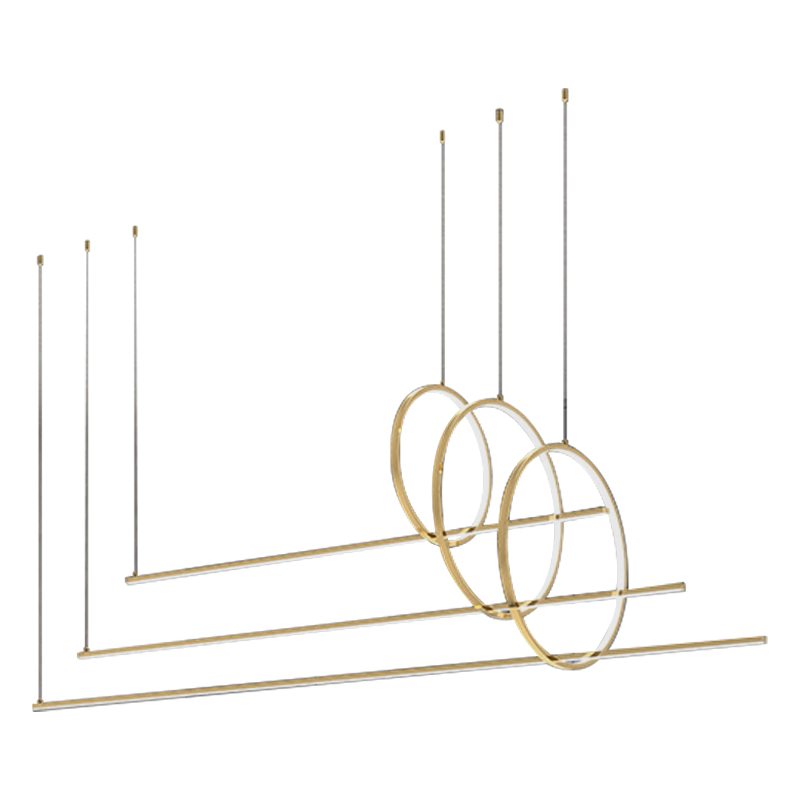 Дизайнерский Подвесной Светильник Ursa Geometric Ring Lamp 3 кольца Золотой Дизайнерский Подвесной Светильник Ursa Geometric Ring Lamp 3 кольца Золотой в Челябинске | Loft Concept