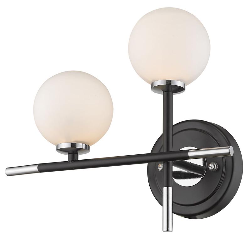 Бра Galant Sconce silver left Серебряный Черный Белое матовое стекло Бра Galant Sconce silver left Серебряный Черный Белое матовое стекло в Челябинске | Loft Concept