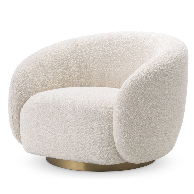 Кресло Eichholtz Swivel Chair Brice Кремовый Латунь в Челябинске | Loft Concept 