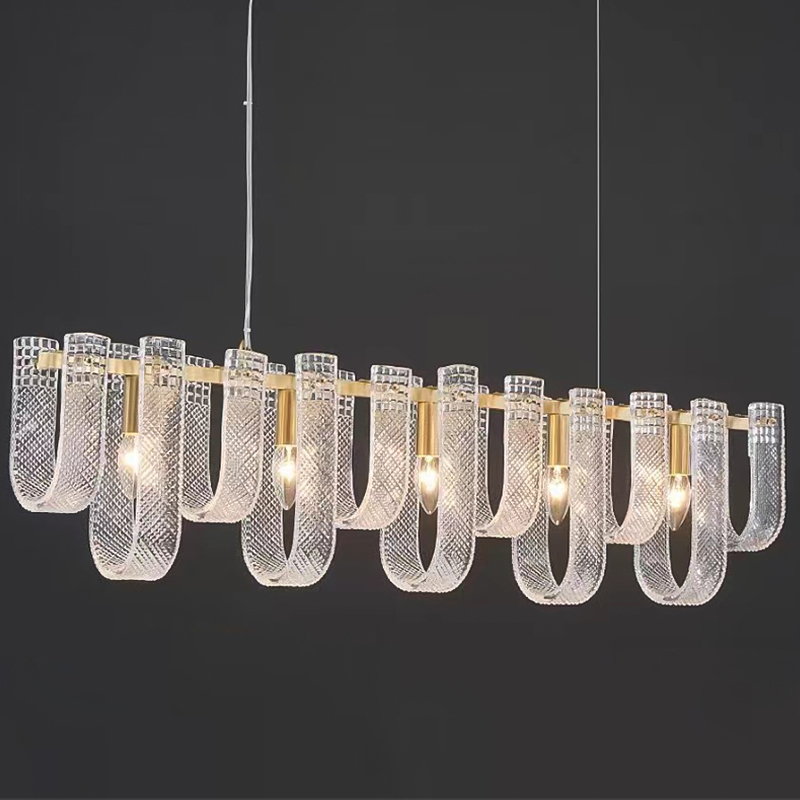 Линейная Люстра Prudence Textured Glass Linear Chandelier B Прозрачное Стекло Золотой Линейная Люстра Prudence Textured Glass Linear Chandelier B Прозрачное Стекло Золотой в Челябинске | Loft Concept