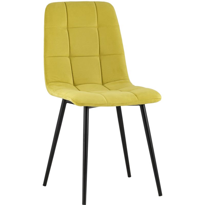 Стул NANCY S-2 Chair Желтый Велюр Желтый Черный Стул NANCY S-2 Chair Желтый Велюр Желтый Черный в Челябинске | Loft Concept