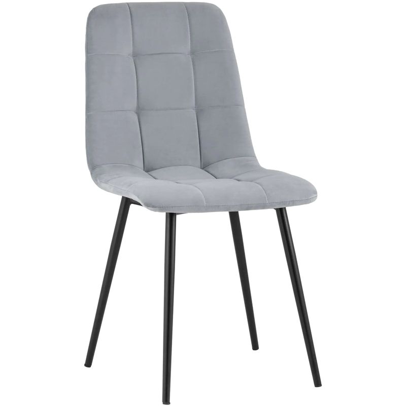 Стул NANCY S-2 Chair Серый Велюр Серый Черный Стул NANCY S-2 Chair Серый Велюр Серый Черный в Челябинске | Loft Concept